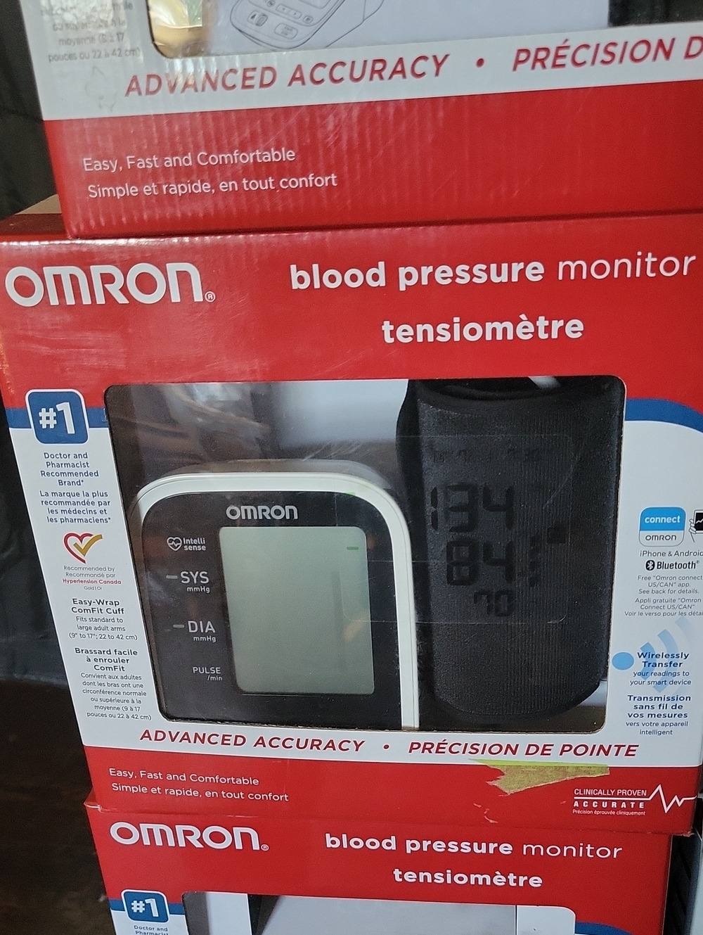 OMRON Blood Pressure Monitor in Black and White